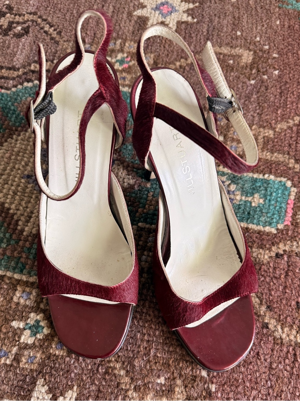 Vintage Jill Stuart Maroon Cowhide Heels